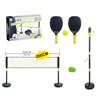 Ensemble de jeu de pickleball 2-en-1 pour enfants avec filet de 200 cm et support d'entraînement, pagaie de pickleball personnalisée, accessoires de pickleball et machine