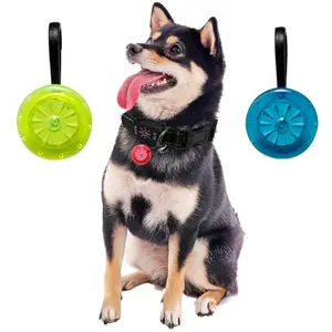 functional waterproof luminescent round led night outdoor traveling cycling bicycle warning lamp pet dog necklace pendant light