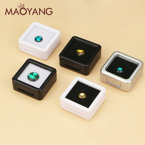 Caja de Embalaje Personalizada para Joyería, Caja de Exhibición para Diamantes y Piedras Preciosas, Caja de Almacenamiento para Piedras Preciosas con Tapa Abatible y Cubierta de Vidrio Transparente - Product Image 5