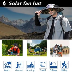 Sombrero de Pescador con Ventilador USB y Energía Solar, Protección UV, para Campismo y Pesca al Aire Libre, Venta al Por Mayor - Product Image 6