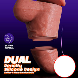 Большой толстый силиконовый фаллоимитатор двойной плотности, реалистичный гигантский, большой, как кожа, мягкие секс-игрушки для взрослых, присоска для G-SPOT анала для геев - Product Image 3