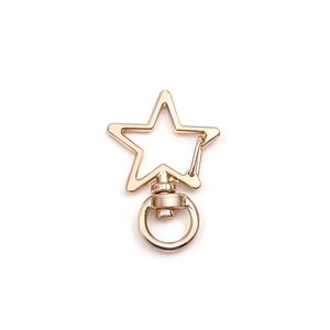 Llavero de estrella de cinco puntas, llavero de metal dorado rosa, accesorio de moda - Product Image 4