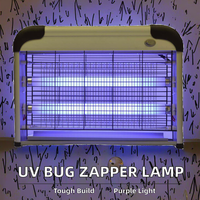 Lampe anti-moustiques LED électronique en aluminium pour intérieur 20W 30W 40W, tue-insectes violet, tapette à mouches, IP33, garantie 1 an