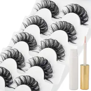 Wimpers Groothandel Leveranciers Groothandel Faux Naturel 23Mm Krullend Mink Lash Set Faux Mink Fur Vegan Russische Wimpers