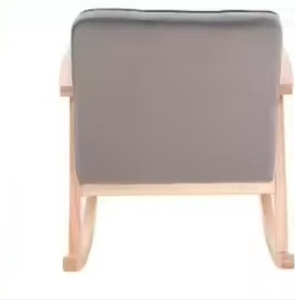 Fauteuil à bascule en tissu velours à motifs naturels, style méditerranéen, structure en bois de caoutchouc pour chambre et salon - Product Image 5