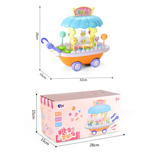 Carrito de helados de juguete para niños, carrito giratorio eléctrico de dulces, para niños de 4 a 6 años, material plástico - Product Image 5
