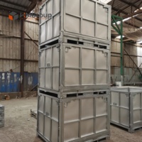 Boîte à palettes en acier robuste et durable, pliable, pour l'entreposage industriel