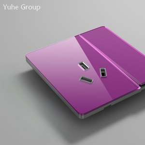 Panel Táctil Delgado de Vidrio Tipo 86, Enchufe Doméstico de Cinco Orificios, 10A, Control Dual, Par Individual - Product Image 6