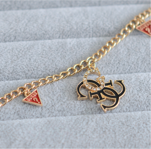 Pulsera Estilo Coreano con Letra <span class=keywords><strong>GUESS</strong></span>, Esmalte Colorido y Diseño Geométrico, Hermosa y Elegante Pulsera de Diseñador - Product Image 5
