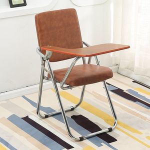 Sedie in <span class=keywords><strong>Pelle</strong></span> PU Moderne per Formazione e Riunioni, Sedia Direzionale Pieghevole con Tavoletta <span class=keywords><strong>Scrittoio</strong></span> - Product Image 1