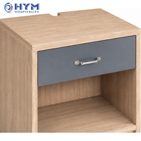Table de chevet d'hôtel moderne et écologique sur mesure CG-212 avec tiroir de rangement à découpe pour gestion des câbles, conforme ADA pour chambres d'hôtes