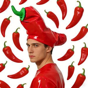 Chapeau de piment Luling Yaoyao, taille unique, rouge, accessoire de fête costumée, tenue de scène pour jeu de rôle adulte - Product Image 1