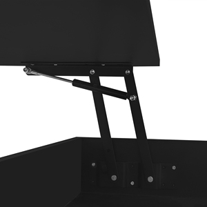 <span class=keywords><strong>Table</strong></span> <span class=keywords><strong>basse</strong></span> relevable avec 2 tiroirs, plateau <span class=keywords><strong>en</strong></span> <span class=keywords><strong>verre</strong></span> et finition ultra brillante, espace de rangement dissimulé et éclairage LED pour salon - Product Image 6