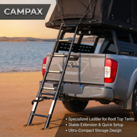 [CAMPAX] Échelle télescopique 8 marches 150 kg en aluminium aéronautique pliable pour accès à la tente de toit |   Klappleiter