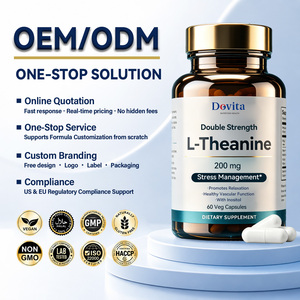 Cápsulas de L-Teanina Personalizadas OEM 300mg, Suplemento Natural para la Calma, Concentración y Sueño, Sin OMG, Vegano, Marca Privada, Venta al Por Mayor, B2B, ISO - Product Image 1