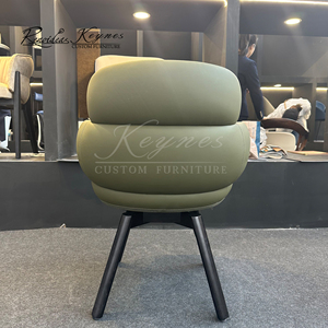 Chaise de salle à manger rembourrée Keynes en cuir PU noir avec pieds en bois, fauteuil de loisirs, vente en gros pour usage commercial et résidentiel - Product Image 5