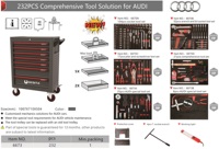Chariot à outils d'atelier en acier à 7 tiroirs avec ensembles d'outils à main pour voitures de luxe spéciales