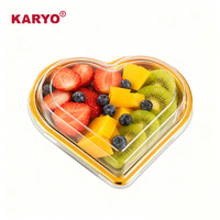 KARYO-Récipient alimentaire en plastique transparent 2116 en forme de cœur, boîte d'emballage de fruits, boîte à biscuit et sushi