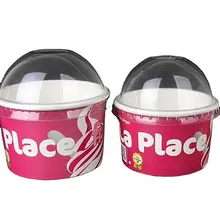 disposable ice cream paper cup and yogurt packaging with lids