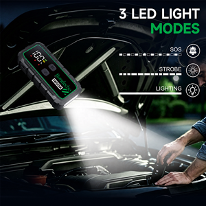 1600A 59.2Wh Fast Charging Portable Car Jump LCD Display Emergency Flashlight <b>12V</b> Lithium <b>Battery</b> 7L Gas 5L BE-T45 Powerful Jump - Product Image 5