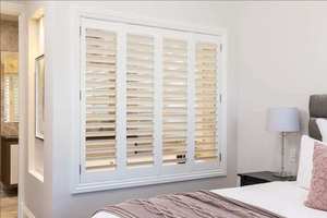 บานเกล็ดหน้าต่างพีวีซีสีขาวแบบกำหนดเอง บานเกล็ดไม้ภายในสไตล์โมเดิร์น บานเกล็ดระบายอากาศแบบมีมอเตอร์ - Product Image 5