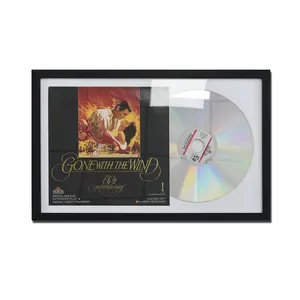 Chất lượng gỗ đen Vinyl kỷ lục CD hiển thị khung cắt dán tường nghệ thuật hiển thị khung ảnh