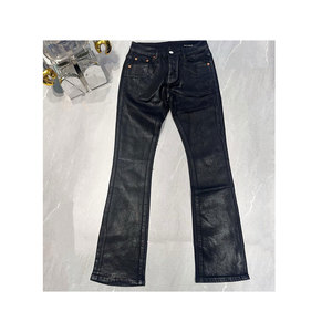 <span class=keywords><strong>Jeans</strong></span> Neri Effetto Cerato a Zampa d'Elefante di Alta Qualità, Pronta Consegna e Spedizione Rapida - Product Image 1