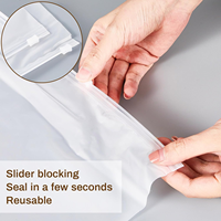 Sacs d'emballage réutilisables pour vêtements, t-shirts, pantalons, sacs en plastique transparent avec fermeture éclair, logo imprimable, imperméable