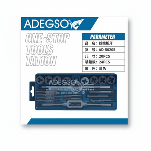 20pcs Steel <b>Tap</b> and <b>Die</b> Set Straight Flute Machine <b>Taps</b> for Threading and Repair with for Case - Product Image 1