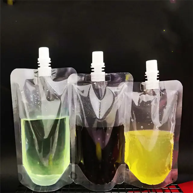 Transparente Kichwit Plastic Liquor Pouches Trink flaschen Wieder verwendbare Flüssigkeits auslauf beutel BPA Free Trichter inklusive