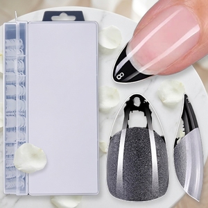 <span class=keywords><strong>Faux</strong></span> <span class=keywords><strong>ongles</strong></span> en acrylique de haute qualité TOMICCA, style français, forme amande courte, couvrance totale, avec <span class=keywords><strong>colle</strong></span>, 10 tailles - Product Image 4