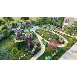 Equipo de juegos al aire libre para niños Jungle Gym con tobogán y columpio Plástico LLDPE Más de 500kg de capacidad - Product Image 1