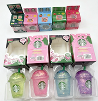 Nouveau jouet Squishy rose en forme d'étoile, thé au lait Boba fraise, pailleté, en maltose, souple à presser, anti-stress, boîte surprise, cadeau