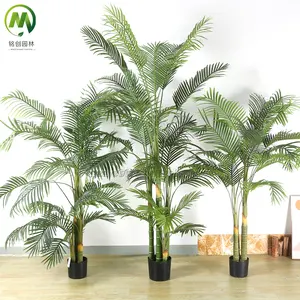 Atacado plantas de palmeira artificiais para decoração de jardim, plantas falsas de palmeira artificial Kwai para decoração de interiores