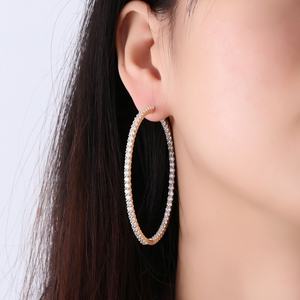 Pendientes de Aro de Oro Sólido de Alta Calidad de 18K, 14K y 10K con Diamantes Naturales VVS, Hechos a Mano y Personalizados, Estilo Europeo y Americano - Product Image 1