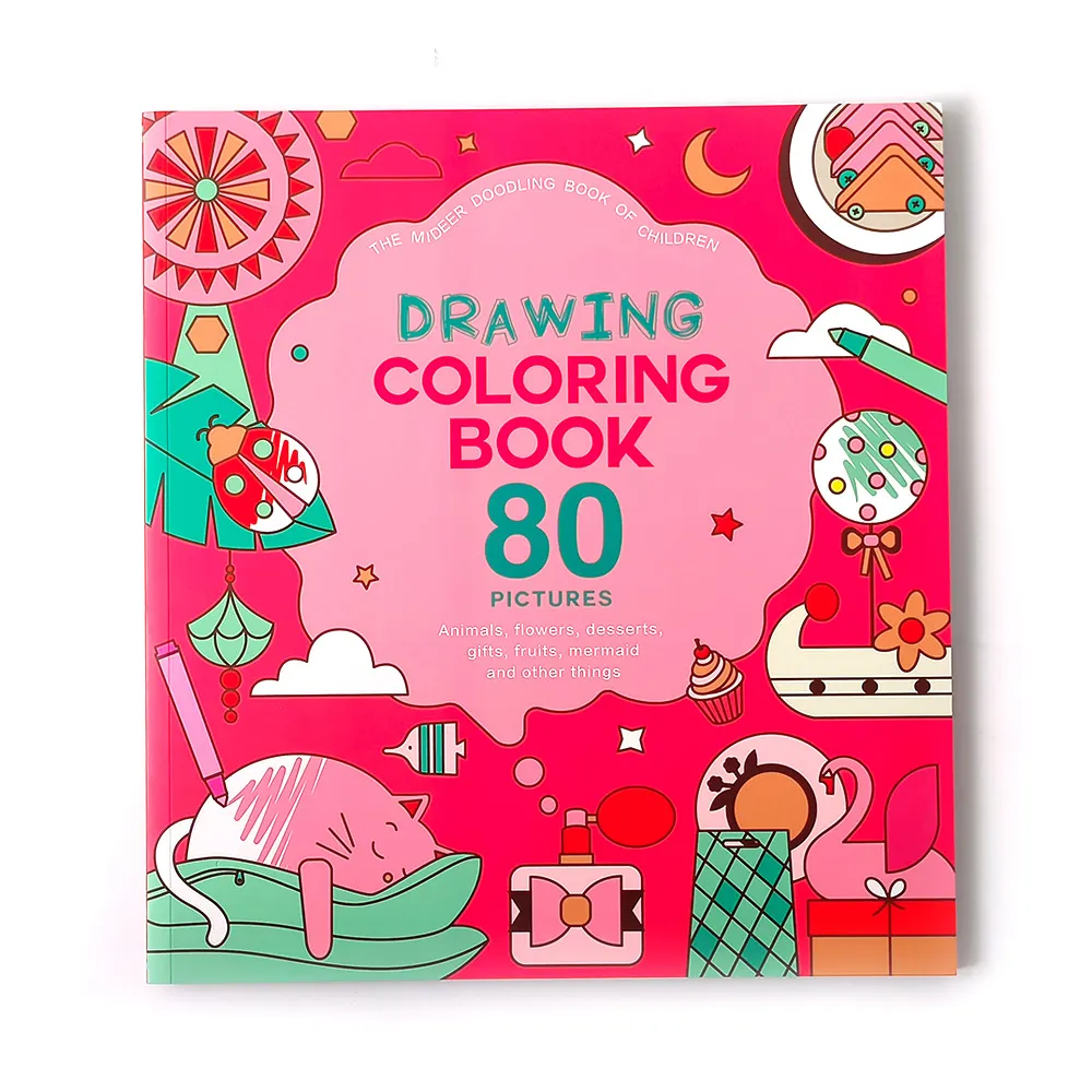 Kids drawing coloring book 80 pictures flowers desserts coloring books