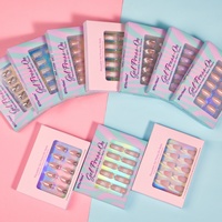 BTArtbox Faux Ongles 3D Faits Main à Coller en Gros, Gel Souple de Luxe, French Manucure Personnalisée, Lot de 30 Ongles à Coller en Gros