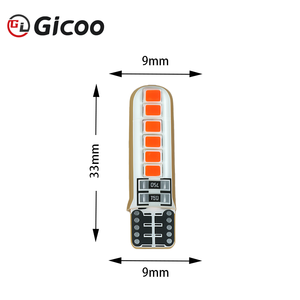 หลอดไฟ Gicoo T10LED 12V 1000K 5W 33 มม. x 9 มม. อะลูมิเนียม  ไฟสัญญาณรถยนต์  รุ่นทดแทน 2835*12 - Product Image 1