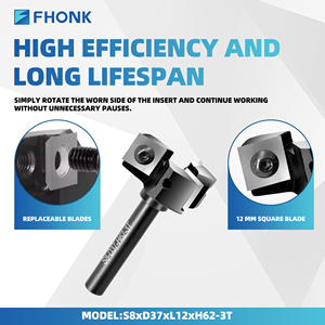 FHONK Lame Remplaçable Rabotage Bit Face End <span class=keywords><strong>Fraise</strong></span> Insert-Style Spoilboard CNC Surfaçage Routeur Bits Pour Bois - Product Image 3