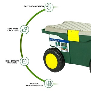 Plastic Gardening Rolling Storage Bin Garden Seat Storage <strong>Cart</strong> <strong>Weeding</strong> Planting Garden Tool <strong>Cart</strong> - Product Image 3
