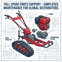 Mini-tracteur tout-terrain multi-usages pour le labourage des pentes