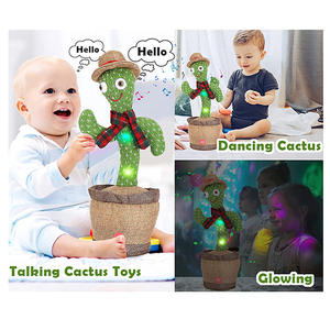 Juguetes <span class=keywords><strong>de</strong></span> Cactus Bailarines y Habladores con Luces LED, Canto y Grabación, Peluche Súper Suave, Música, Juguete OEM/ODM, Regalo Divertido para Niños - Product Image 4