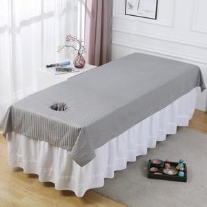 <span class=keywords><strong>Drap</strong></span> plat rayé en coton pour table <span class=keywords><strong>de</strong></span> <span class=keywords><strong>massage</strong></span> avec trou pour le visage, plusieurs tailles, couleur unie, pour salon <span class=keywords><strong>de</strong></span> beauté et spa - Product Image 4