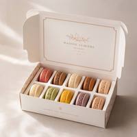 Boîte à gâteau en carton blanc écologique avec séparateurs et plateau d'insertion pour macarons, cupcakes, desserts, confiseries, emballage