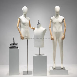 Maniquí Femenino de Alta Calidad con Brazos Móviles de Madera, Maniquí Masculino de Cuerpo Completo de Tela Blanca - Product Image 2