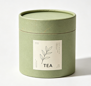 Green Tea Paper Tube Packaging Craft Paper Cylinder With Gold <b>Foil</b> Printing Recyclable Airtight <b>Container</b> - Product Image 4