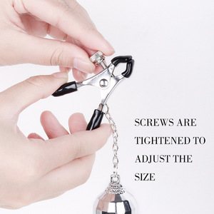 Clips de tétons en métal à double boule, dispositifs de retenue BDSM, jeux SM, jouets de flirt et d'éveil <span class=keywords><strong>sexuel</strong></span> pour adultes, pour le plaisir des couples - Product Image 5