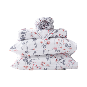 Parure de lit 10 pièces style vintage à motifs floraux, douce et légère, motif jardin printanier, avec fermeture éclair, pour la maison, les mariages et l'hôtellerie - Product Image 1