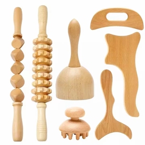 Uso domestico strumento di massaggio in legno rullo e coppettazione per la schiena e il braccio di massaggio natura legno - Product Image 5