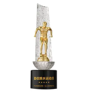 sport trophies for soccer basketball riding swimming judo crystal awards for souvenir